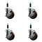 Service Caster 4'' SS Maroon Poly Swivel 7/8'' Expanding Stem Caster Set with Brake, 4PK SCC-SSEX20S414-PPUB-MRN-TLB-78-4 - alternate 1